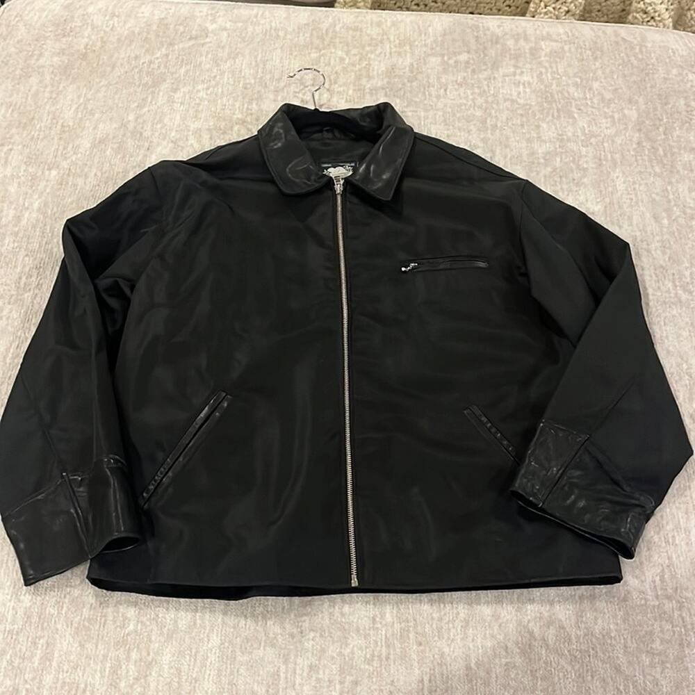 Roots Nylon and Leather Trim Jacket Made in Canada Size L